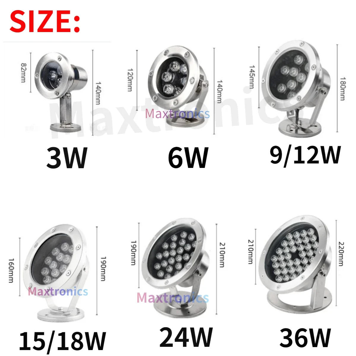 Description Picture 3 of itemAC24V RGB Fountain Light 6/9/12/15/18/24/36W Outdoor Garden Landscape Pool Spotlight LED Underwater Lamp With Remote Control