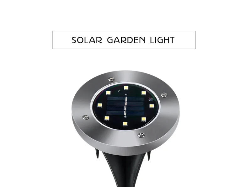 Description Picture 3 of item8/20LED Solar Ground Lights Outdoor Waterproof Disk Lights Garden Landscape Lighting for Yard Deck Lawn Patio Pathway Walkway