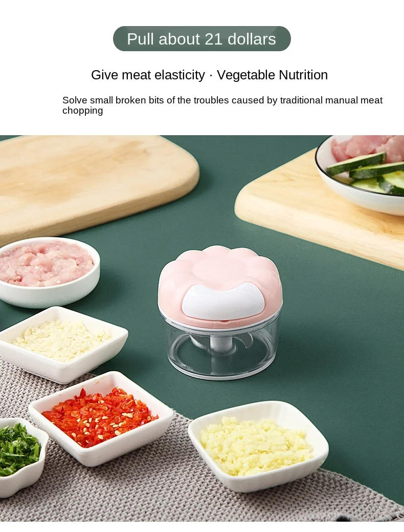 Description Picture 4 of itemPortable Vegetable and Food Cutter Manual Garlic Puller Fruit Chopper   Kitchen Too Multi-function Meat Grinder