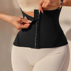 One piece black simple versatile comfortable tummy tuck sports fitness daily available thin plastic waist belt