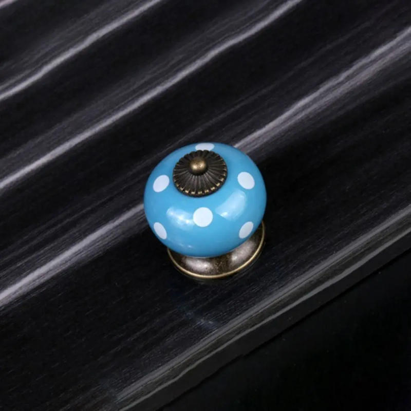 Description Picture 5 of itemCreative Single Hole Ceramic Cabinet Handles Spherical Multiple Colors Door Pull Knob Zinc Alloy Minimalist Drawer Knobs Dresser