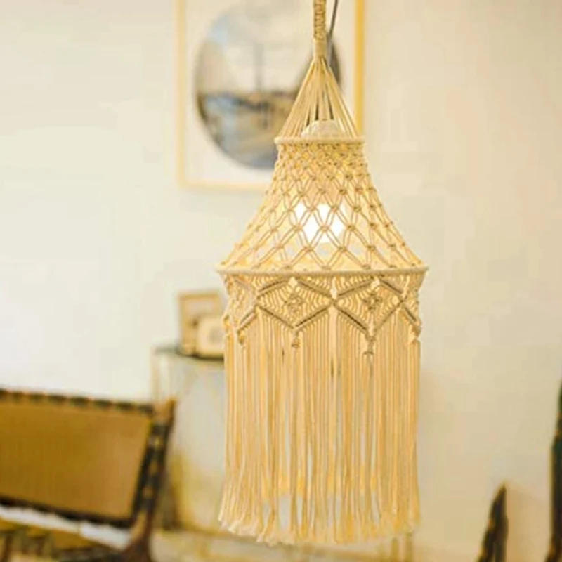 Description Picture 3 of itemMacrame Lamp Shade Hanging Pendant Light Cover Office Bedroom Living Room Nursery Dorm Room Bohemian Home Decor