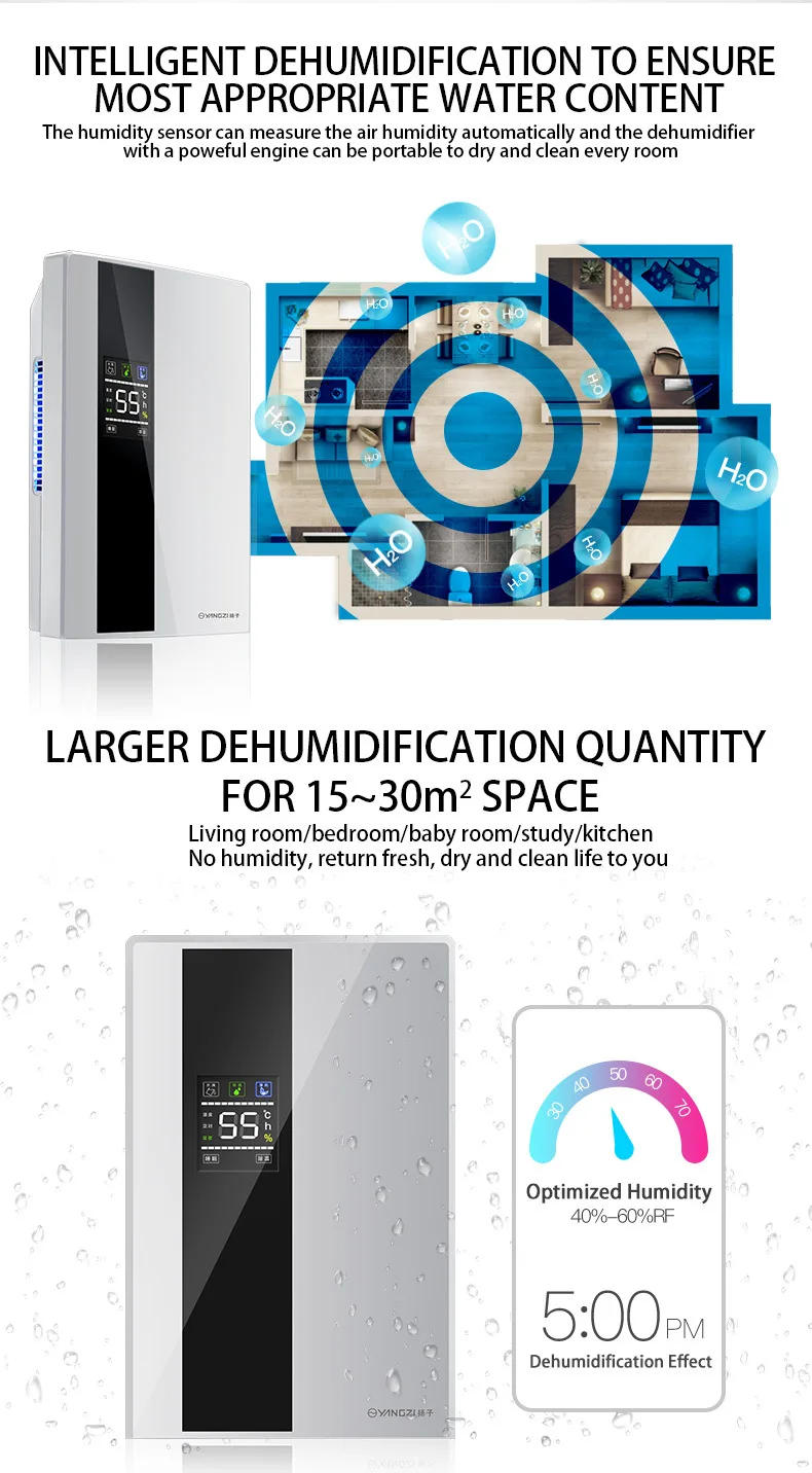 Description Picture 6 of itemYangzi Dehumidifier Basement Dehumidifier Household Energy-saving Silent Small Dehumidifier Hygroscopic Drying Air Purification