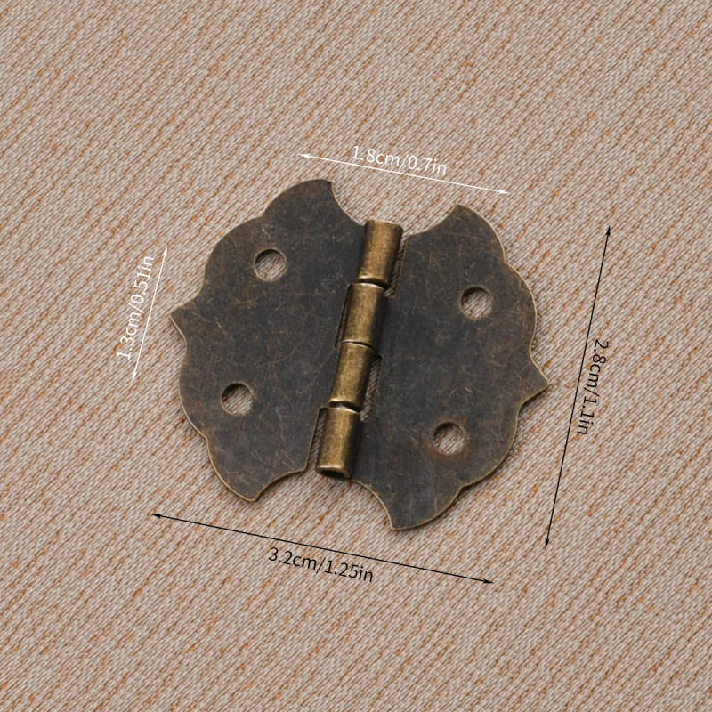 Description Picture 5 of item10PCS Antique Decorative Hinges Vintage Bronze Mini Box Hinges Jewelry Box Hardware for Wooden Cases,Cabinets, Toolbox