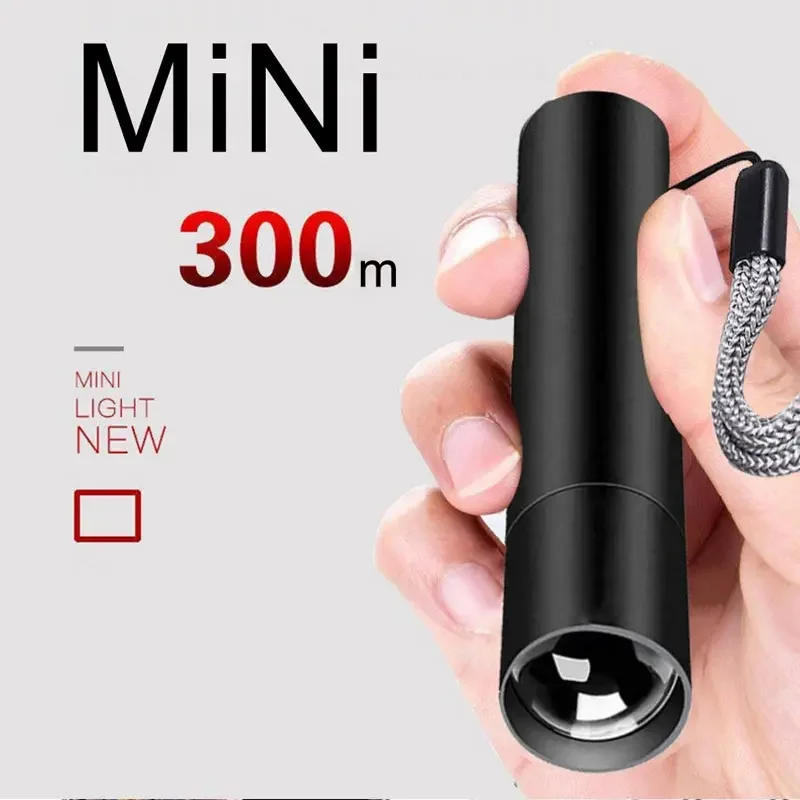 Description Picture 3 of itemMini Telescopic Zoom Flashlight 3 Light Mode Torch USB Rechargable Waterproof Powerful Flashlights Outdoor Portable Torch Lamp