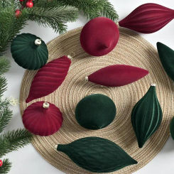 Flocked Christmas Ornaments 27x Christmas Tree Ornaments Decorative Hangings Ornament Shatterproof Christmas Balls Velvet Balls