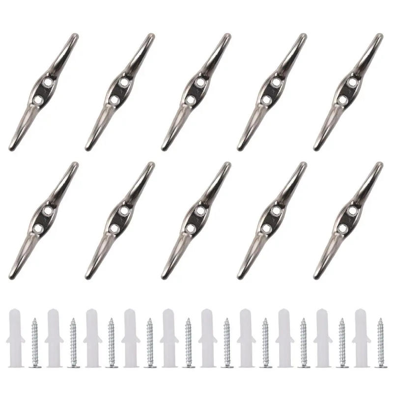 Description Picture 2 of itemMetal Marine Hardware Rope Silver, white Cord Holder with Screws Rope Rope Cleat Window Accessories Handmade Crafts Lovers