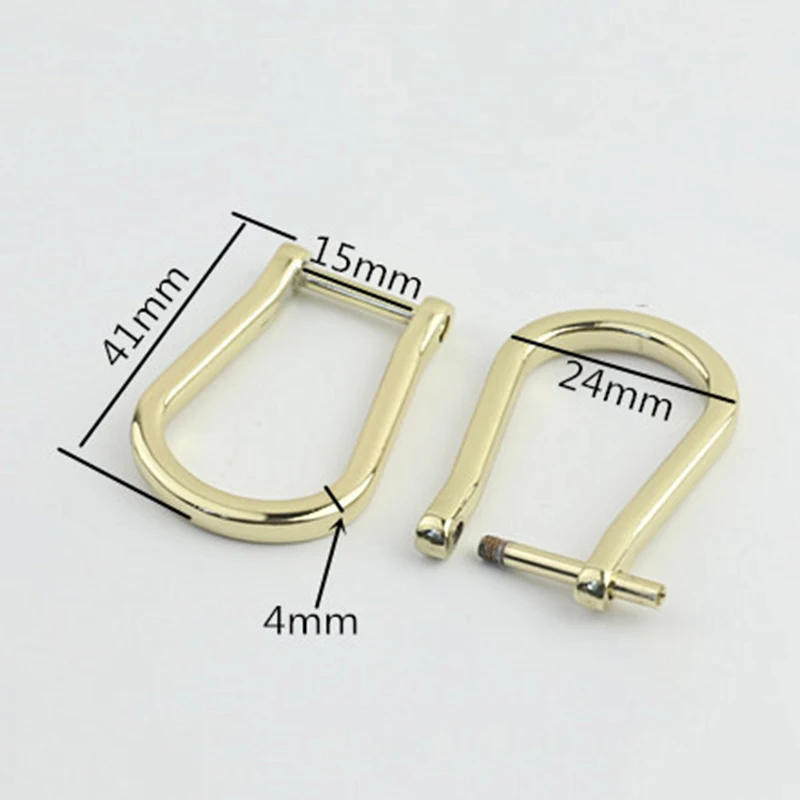 Description Picture 2 of item1pcs 15mm Metal Detachable Open Screw D Ring Buckle for DIY Leather Craft Bag Strap Belt Handle Shoulder Webbing 4 Colors