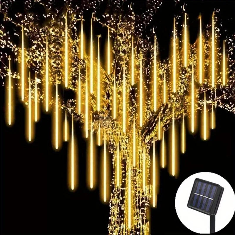 Description Picture 2 of item30cm Solar Powered Meteor Rain String Lights Waterproof Fairy Light For Christmas Wedding Garden Yard Bar Decorations