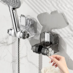 ABS Shower Head Holder Wall Mounted Shower Rack Self-adhesive Adjustable Rotatable Handheld Bracket Bathroom Accessories