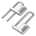 Hot 2 Pcs 4 Digit Combination Lock Code Cabinet Lock U Shaped Gym Locker Adjustable Padlock Long Shackle Lock For School