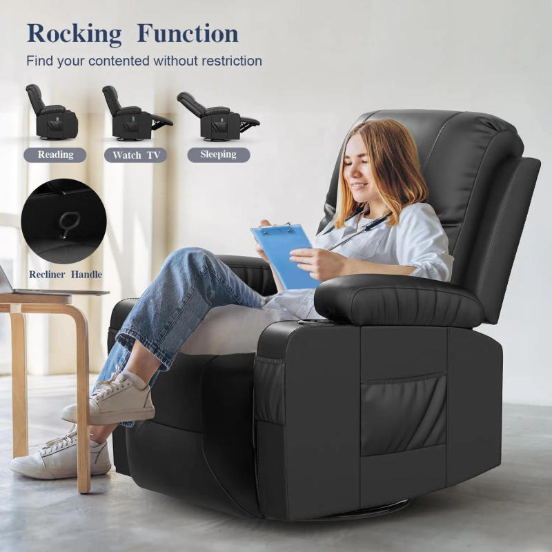 Description Picture 6 of itemRecliner Sofa Set with 3+1+1 Pieces in Living Room, 3 Seater Reclining Sofa, 2 Recliner Chair