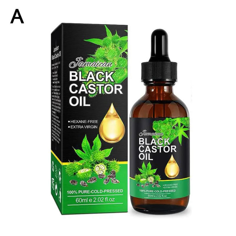 Description Picture 3 of itemBlack Castor Oil Nourishes Skin Massage Essential Oil Growth Prevents Eyebrows Aging Hair Care Products Skin W9F2