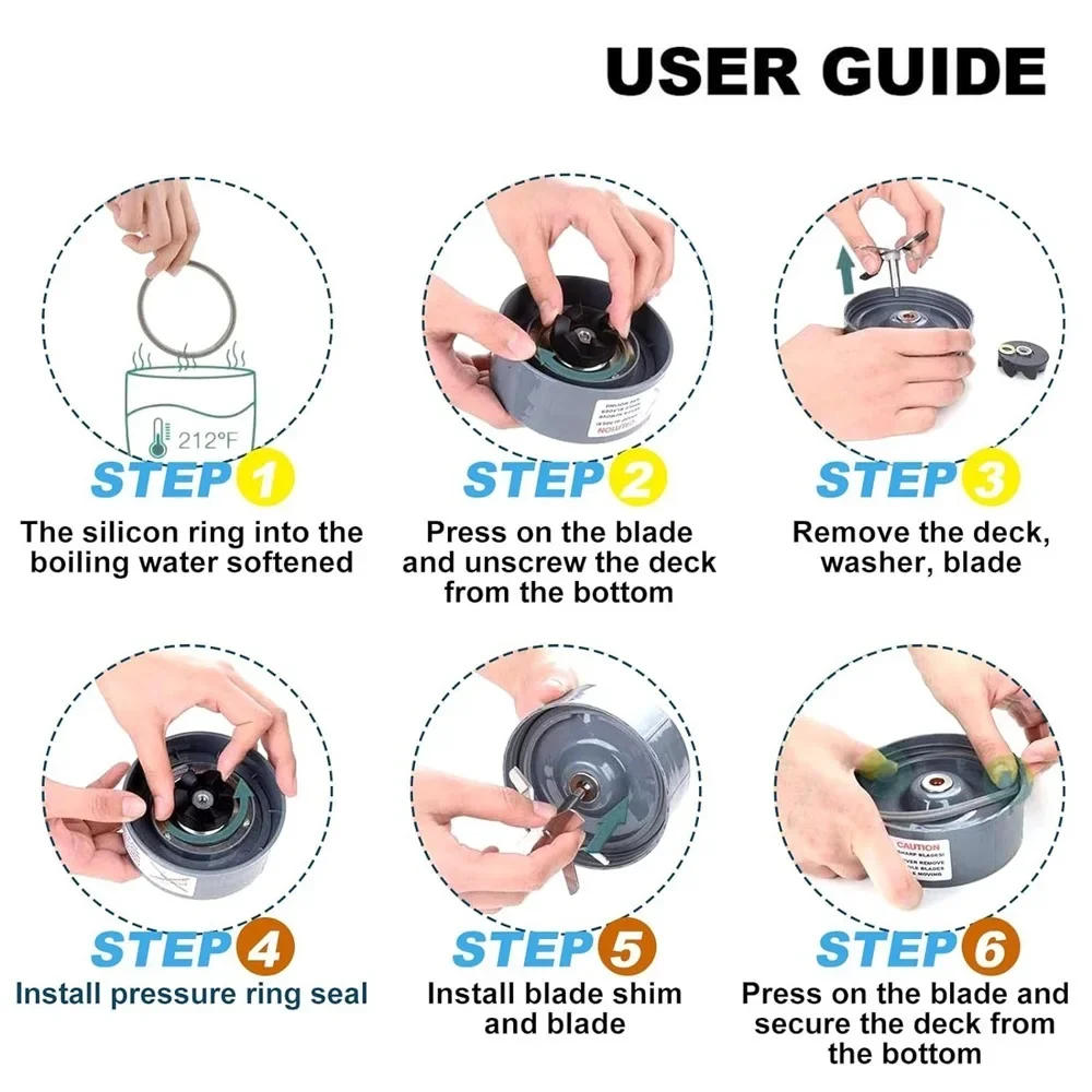 Description Picture 6 of item2 Pack Gray Gasket Replacement Parts Compatible with NutriBullet 600W 900W Blenders NB-101B NB-101S NB-201