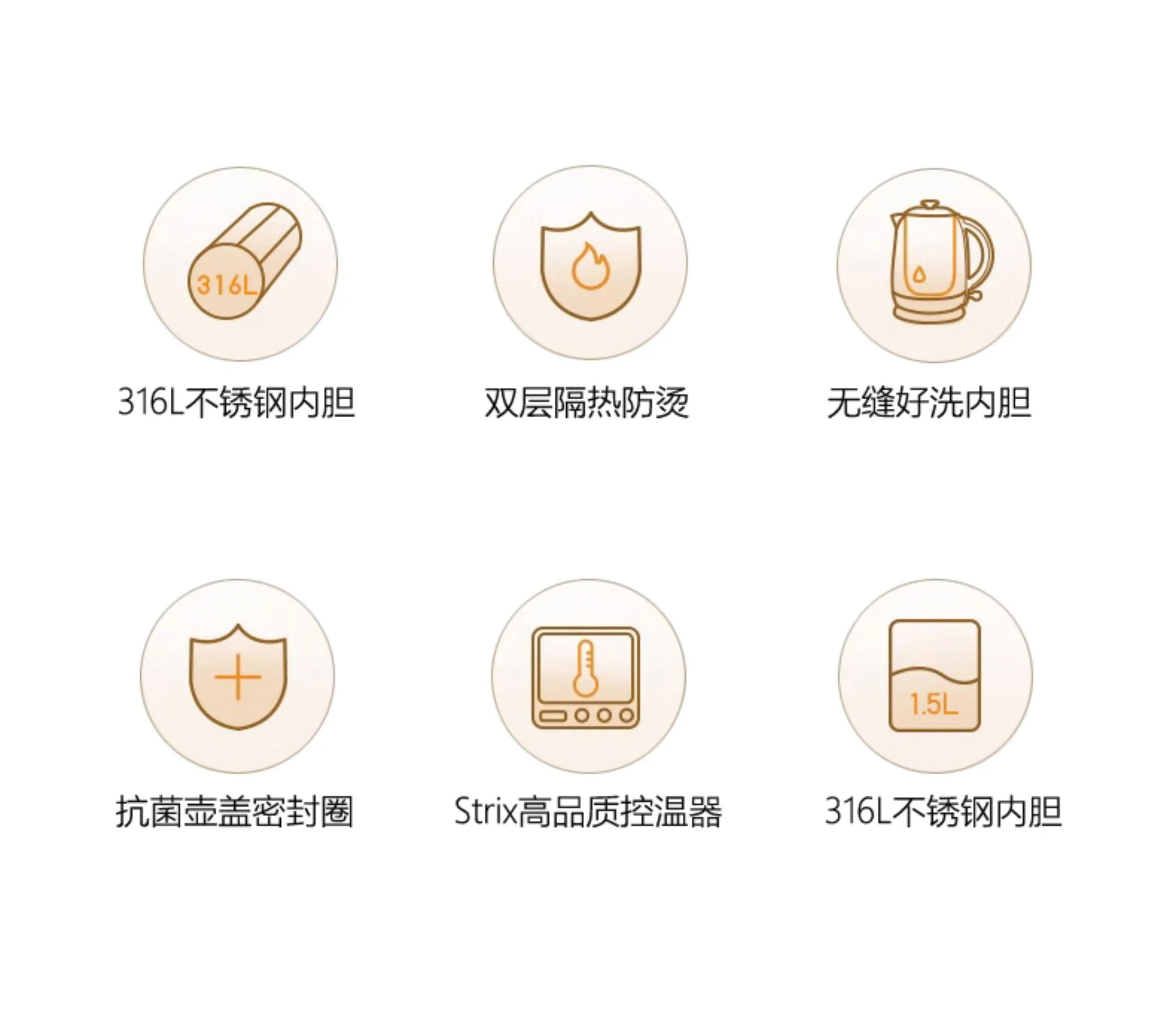 Description Picture 3 of itemJoyoung 220V Electric Kettle  316 Stainless Steel 1.5L Water Boiler 1500W Fast Heating Teapot Home Appliances Samovar