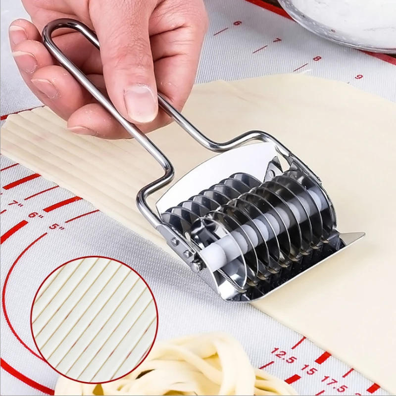 Description Picture 6 of itemStainless Steel Manual Noodle Cutter Pressing Instant Noodles Makers Dough Garlic Ginger Roller Cut Kitchen Pasta Gadgets