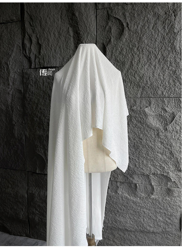 Description Picture 3 of itemWhite Soft Double Layered Pleated Fabric for Creative Fashion Clothing Designer Cloth Apparel Diy Sewing Material