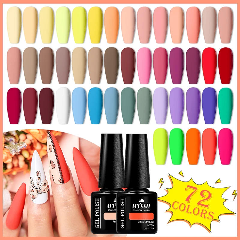 Description Picture 6 of itemMtssii 6Pcs/Set Nude Color Gel Nail Polish Set Kit Spring 6 Colors UV LED Nail Art Gel Vernis Semi Permanent Base Top Coat