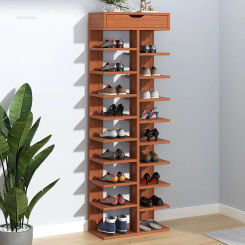 Modern Wooden Shoe Cabinets Rack Home Furniture Multi-layer Living Room Vertical Shoe Racks Large Capacity Balcony Shoe Cabinet