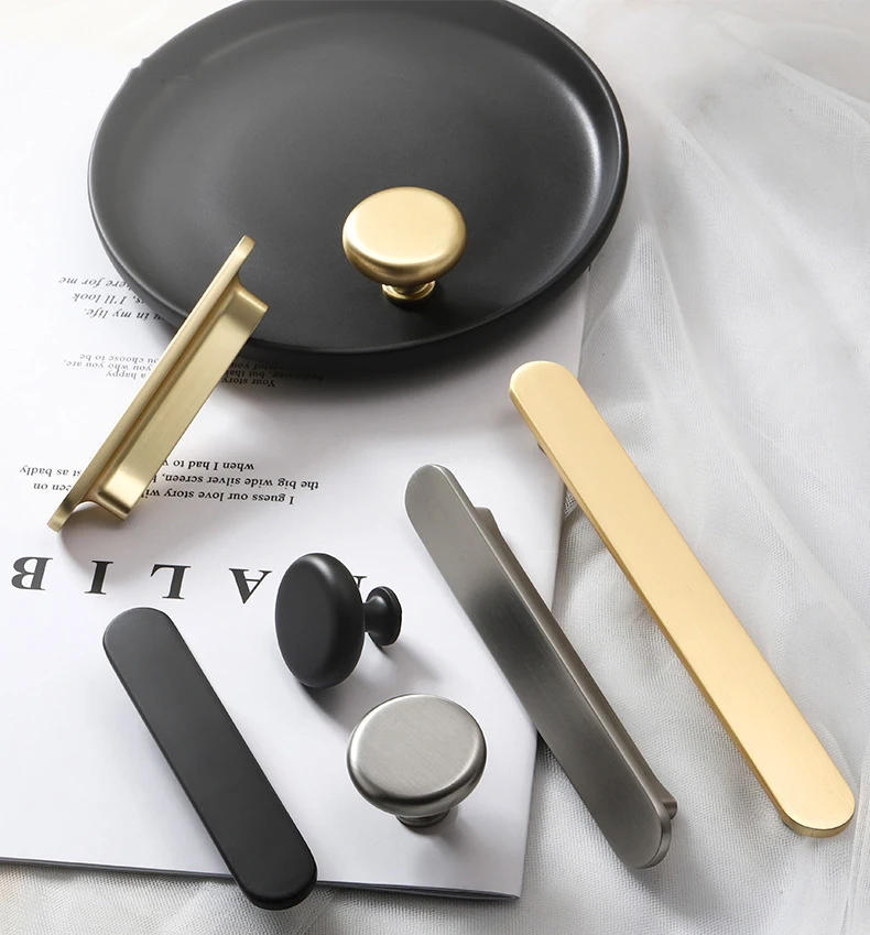 Description Picture 2 of itemLuxury Cabinet, Wardrobe Door Handle, Brushed Gold, Simple Kitchen Cabinet, Drawer Handle, Furniture, Zinc Alloy Small Handle
