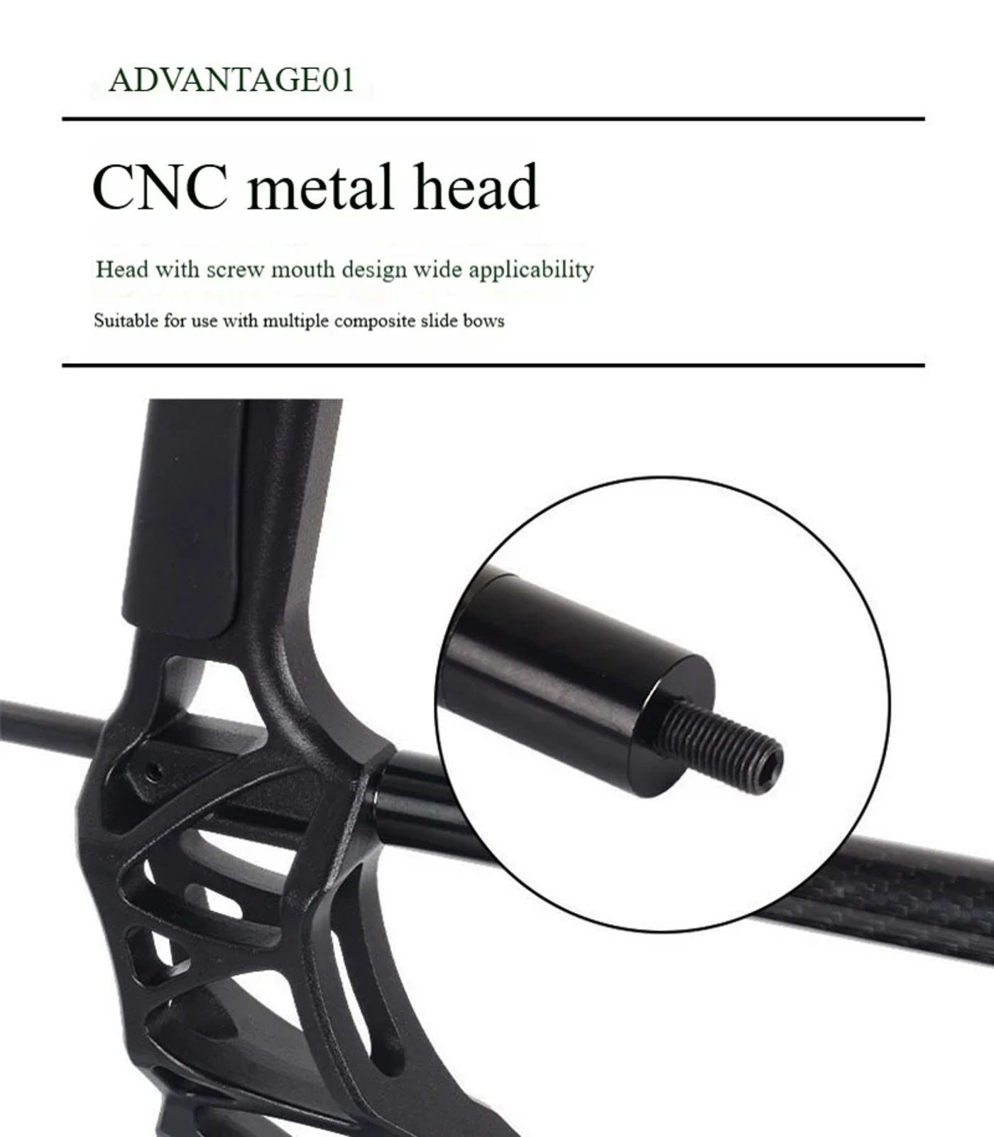 Description Picture 6 of itemCarbon Stabilizer Balance Bar for Archery, Hock Absorption, Compound Bow Shooting Accessories, 6 ", 8"