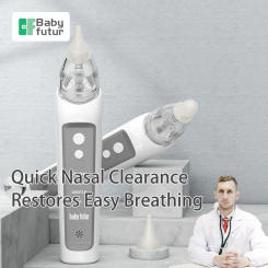 Baby Futur Electric Nasal Aspirator Rechargeable Automatic Nose Cleaner Soft Silicone Low Noise Soothing music
