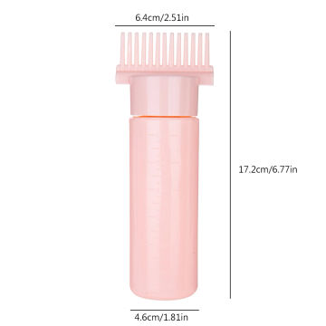 Hair Dye with Graduated Scale Empty Hair Comb Applicator Refillable Multicolor Squeeze Bottle Applicator for Hair Oil Salon Care