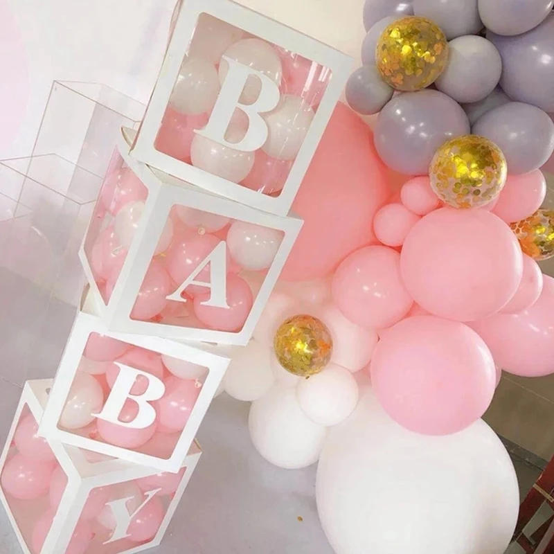 Description Picture 5 of itemTransparent Balloon Box Baby Shower Decoration Boy Girl 1st Birthday Party Decorations Kids Wedding Decor Babyshower Supplies
