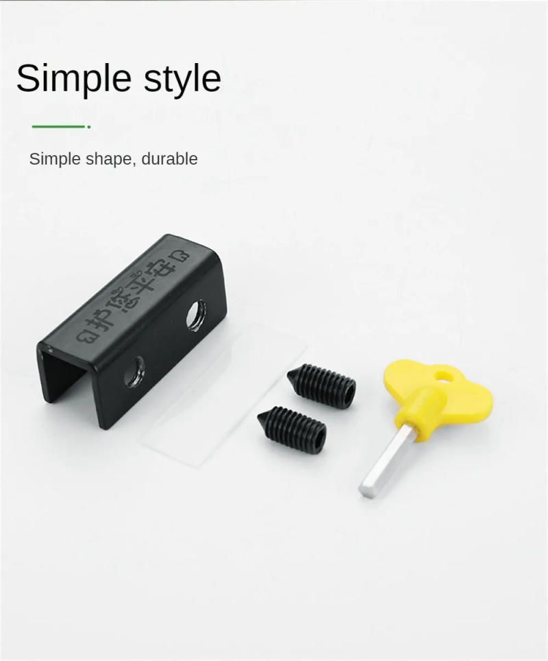 Description Picture 6 of itemNon-perforated Window Screen Limiter Aluminum Alloy Door and Window Fixed Push-pull Child Lock Buckle Anti-theft Lock
