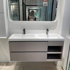 47.0“ Bathroom Furniture Corian Basin Oka Wood Cabinet Custom-Made Vanity Comb  004A