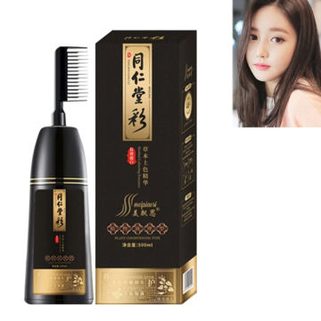 Black Dyed Shampoo With Comb Black Hair Dye Herbal Ingredients Ginseng E1YF