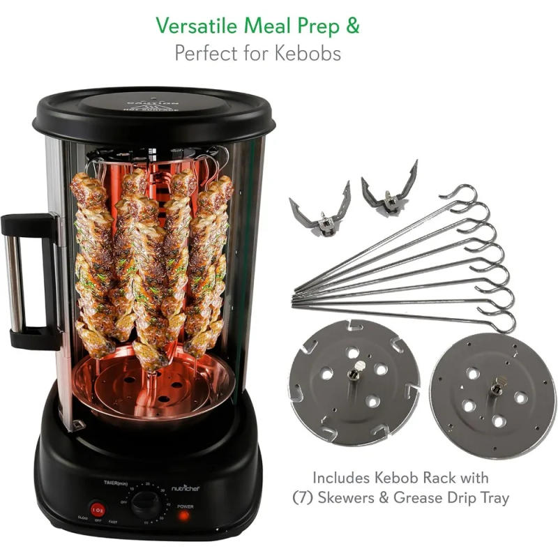Description Picture 4 of itemCountertop Vertical Rotating Oven - Rotisserie Shawarma Machine, Kebob Machine, Stain & Heat Resistant Door & Energy Efficient