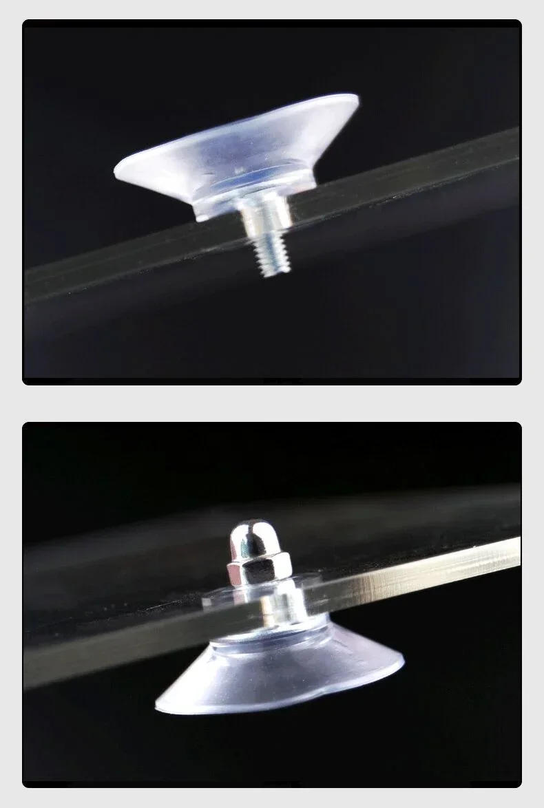 Description Picture 6 of item1/5Pcs Suction Cup Hooks with Screw Nut 40 Mm Clear Sucker Pads Strong Adhesive Suction Holder for Car Glass Bathroom Wall Door