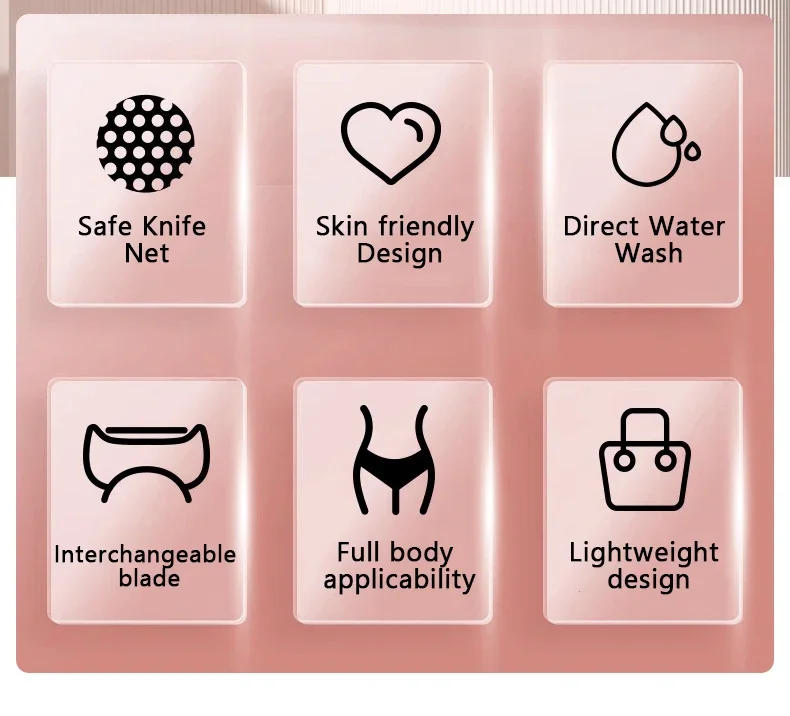 Description Picture 3 of item3 in 1 Epilator Electric Shaver for Women Lady with Detachable Head Hair Remover Penetration USB for Face Leg Bikini Trimmer