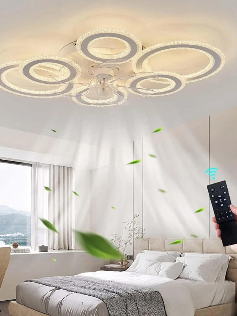 Description Picture 2 of itemLED Ceiling Light annular Crystal Modern Nordic Luxury Bedroom Living atmosphere Restaurant Remote with Dimmable Ceiling Light