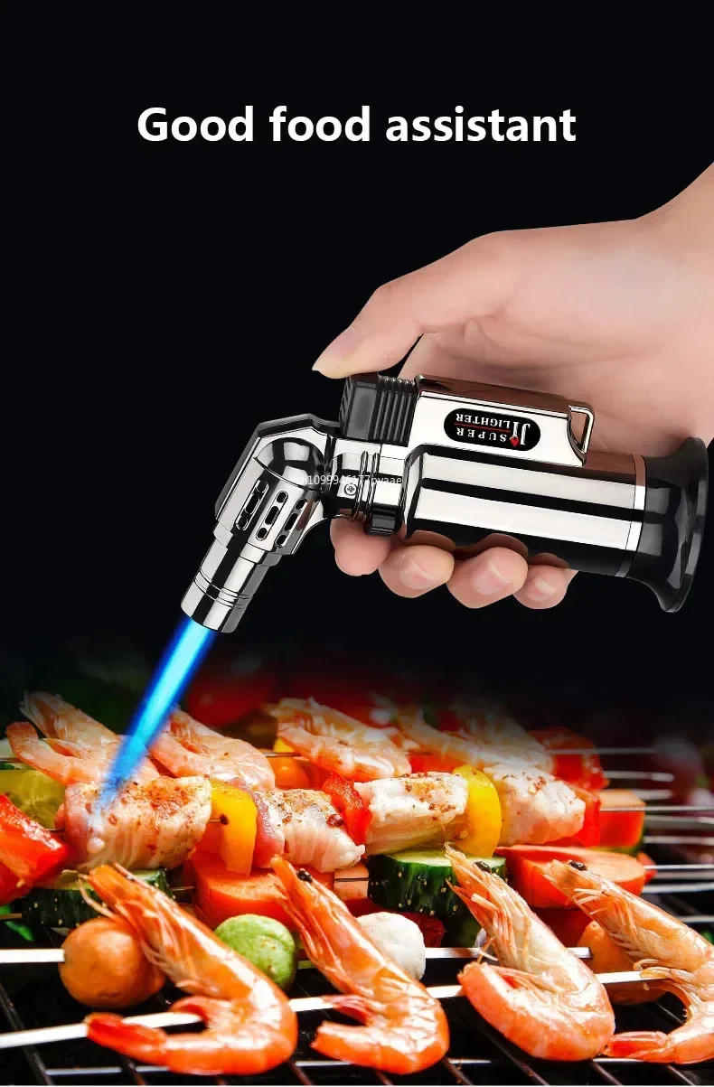 Description Picture 6 of itemPortable High-fire Metal Lighter Multifunctional Kitchen Barbecue Cigar Lighter Outdoor Windproof Turbine Gas Lighters Smoking