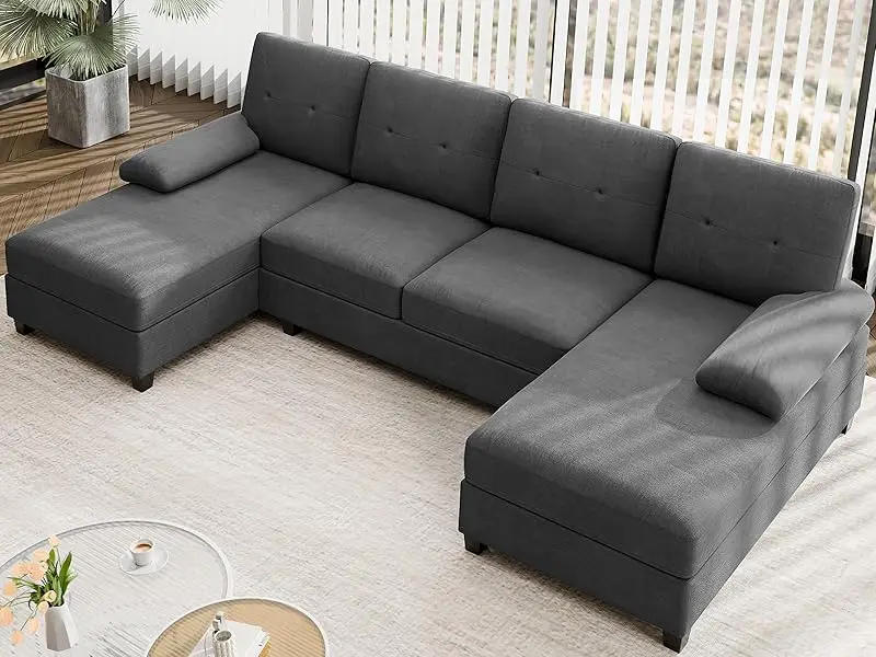 Description Picture 3 of itemSectional Sofa Couches for Living Room, U-Shaped Sofa Couch Living Room Furniture Sets Clearance with Double Chaises