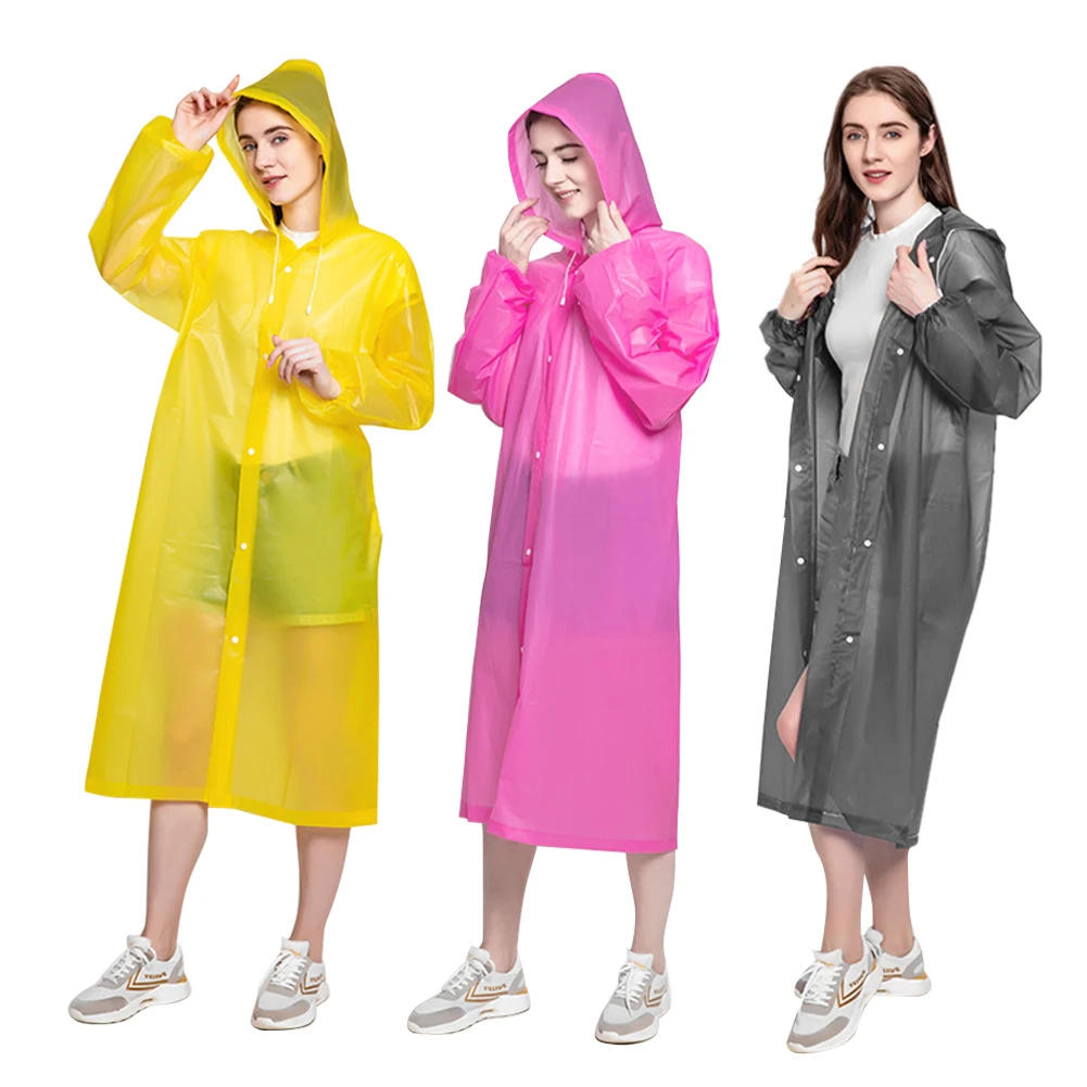 Description Picture 4 of itemFashion Women Man Raincoat Thickened Waterproof Clothing Adult Camping Reusable Poncho Rainwear Hot EVA Rain Coat