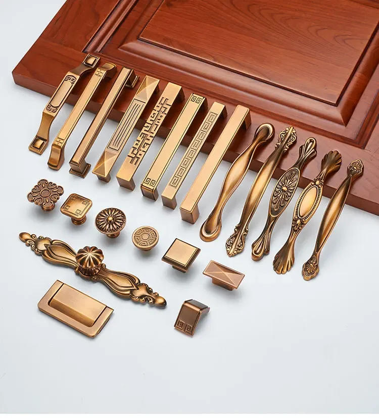 Description Picture 3 of itemWardrobes Shoe Cabinet Doors European Classical Elegant Zinc Alloy Coffee Yellow Ancient Small Handles Drawer Door Knob Muebles