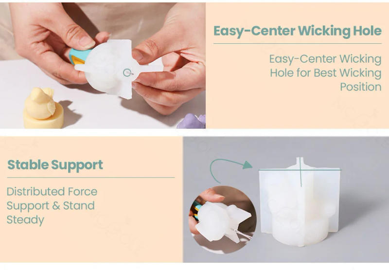 Description Picture 5 of itemBoowan Nicole Serenity Dove Silicone Molds for Candles Handmade Tealight Candle Making Mould Room Decoration