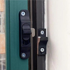 Spring Plastic Push-Pull Folding Door Car Window Shade Hook Lock Diamond Net Aluminum Alloy Sliding Window Screen Anti Theft