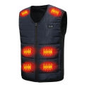 Rechargeable Vest Usb Vest with 10/12 Blocks V Neck Energy-saving Zipper Closure for Men Women Padded Thick Windproof for Winter