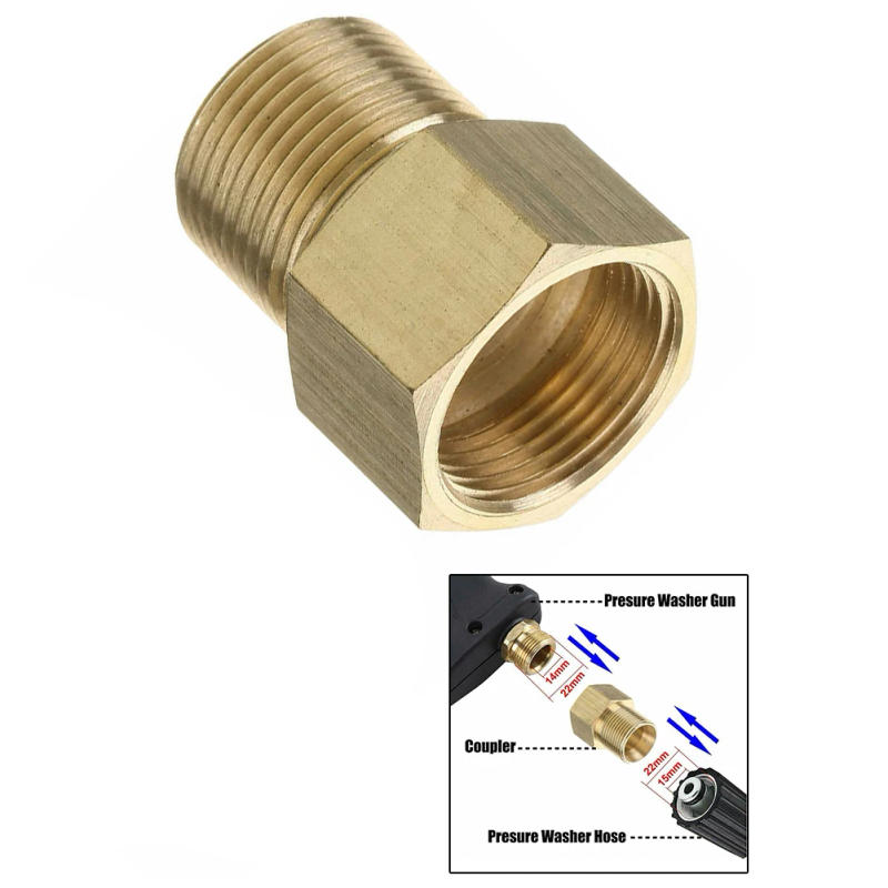 Description Picture 2 of itemElectric Pressure Washer Connector Brass Adapter Pressure Washing Easy Installation Female Thread Hose Connector