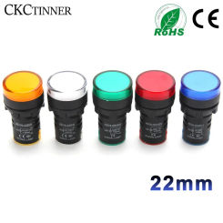 1pcs 22mm Indicator Light 12V 24V 220V 380V LED Power Indicator Pilot Signal Light AD16-22DS Panel Mount Lamp Multicolor 20mA