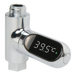 Plating Faucet Base with Thermometer Led Digital Display Bath Water Thermometer 360 Rotating Screen for Home Bathroom Kitchen