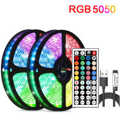 RGB Led Strip Lights with Remote Control SMD 5050 Tape Lights Led Wall Room for Home Bedroom Party Decor TV Backlight