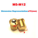 Brass Flange Spring Ball Plunger, Press In Fixed Bead Wave Screw M5-M12