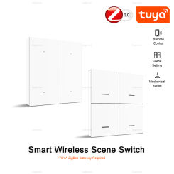 Tuya Zigbee Smart Scene Switch Button 4 Gang Wireless Switch Push Button Controller Smart Home Automation Scenario Switch