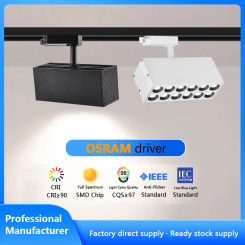 led Track Spot Light 12W 24W Track Light High Quality 3 Phase 4 Wires Rail Grille Lamp Spotlight For Home Clothing Shop
