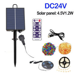 1200MAH Solar Battery Control Box Kit Lithium Battery Panel for 3V 24V LED String Strip Lamp Charging With Remote Control